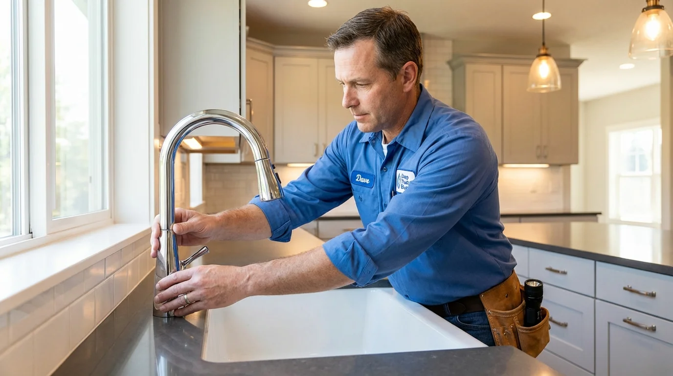 Kitchen faucet installation by Johns Plumbing LLC in Sayre